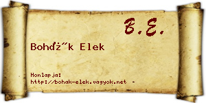 Bohák Elek névjegykártya