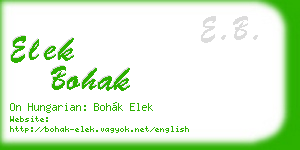 elek bohak business card